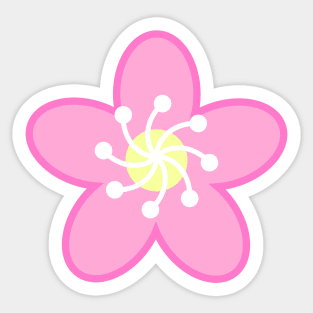 Pink Cherry Blossom Sakura Flower in White Sticker